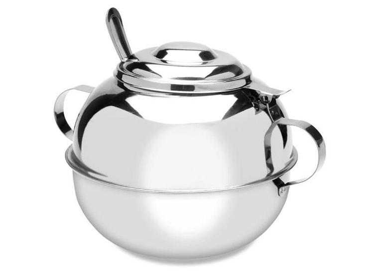 Imagem de Açucareiro aço inox com tampa e colher 500g Ravinox 000411