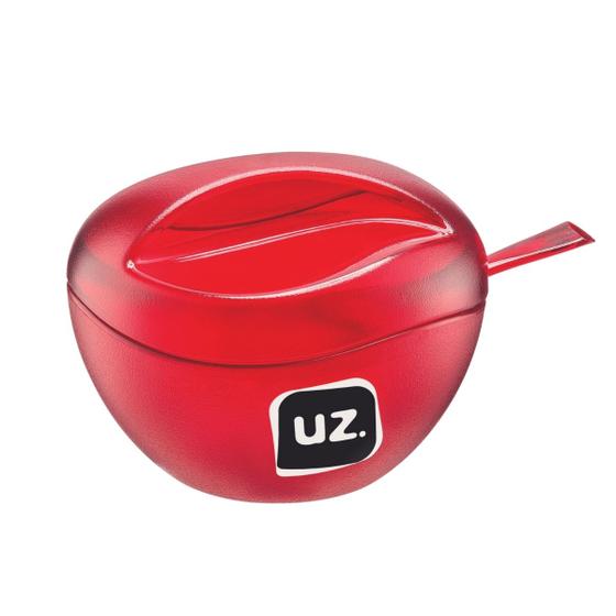 Imagem de Açucareiro Com Tampa E Colher Acrílico Translúcido Servir Mesa Posta Cozinha UZ Vermelho