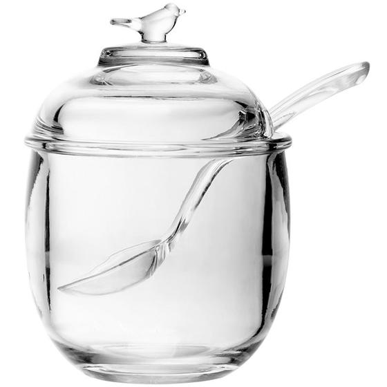 Imagem de Açucareiro de cristal com colher e tampa Bird Wolff 150 ml