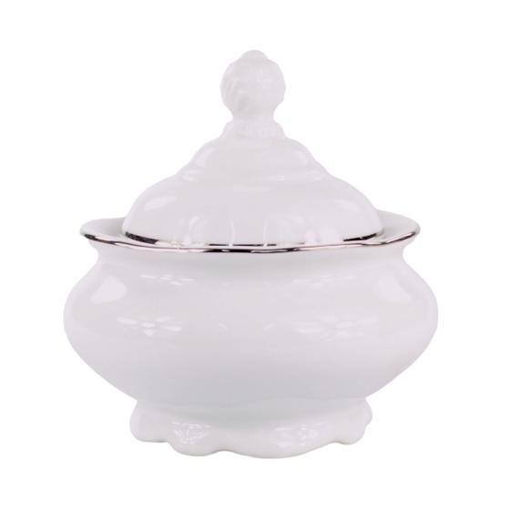 Imagem de Açucareiro Porcelana Schmidt - Dec. Filetado Prata Pomerode 0012