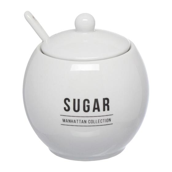 Imagem de Açucareiro Sugar Porcelana Manhattan 350ml Com Colher Servir