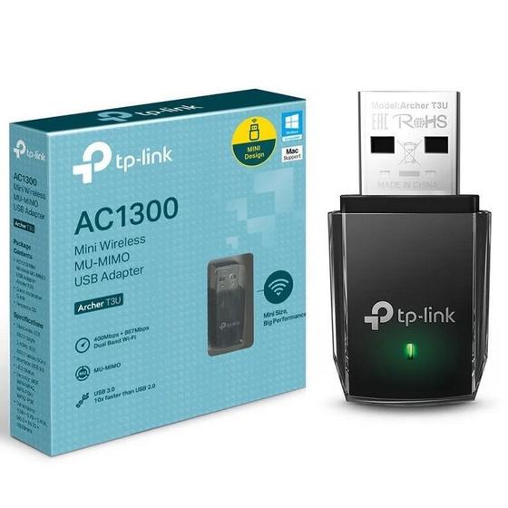 Imagem de Adapt. Rede Tp-Link Archer T3U Mini Wifi Dual Band 2,4/5 Ghz Ac 1300Mbps Mu-Mimo