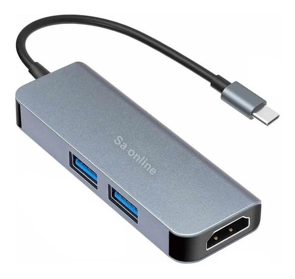 Imagem de Adaptador 3 In 1 Tipo Usb-c Para Hmdi + Usb 3.0 * 2 Hub 4k