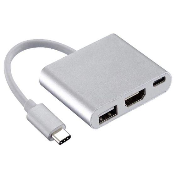 Imagem de Adaptador 3x1- USB 3.1 Tipo-c Thunderbolt 3.0 X Hdmi USB T-c
