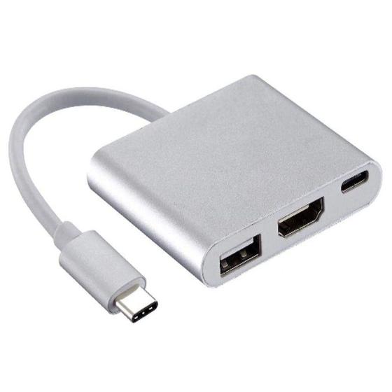Imagem de Adaptador 3x1- USB 3.1 Tipo-c Thunderbolt 3.0 X Hdmi USB T-c