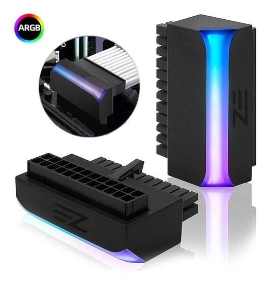 Imagem de Adaptador 90º Atx 24 Pinos Argb 5v Fonte Placa Mãe Led Gamer