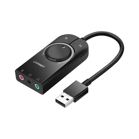 Imagem de Adaptador Áudio Externo Ugreen 3 Em 1 Interf. Usb 2.0 15Cm