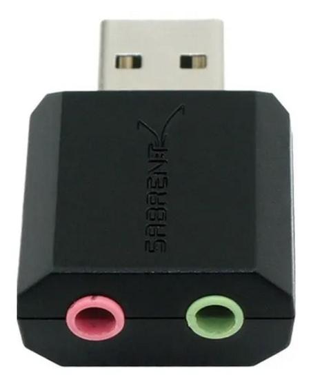 Imagem de Adaptador Áudio Mic Pc Notebook P2 P/Usb Mac Windows Sabrent