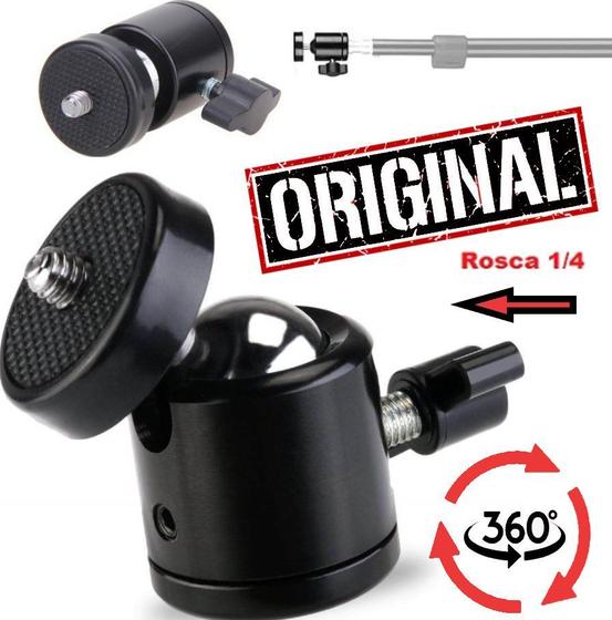 Imagem de Adaptador Ballhead Suporte Cabeça Para Tripe Ring Light Webcam Câmera Sapata Pedestal Rosca Bola Rotativa 1/4 360 Graus