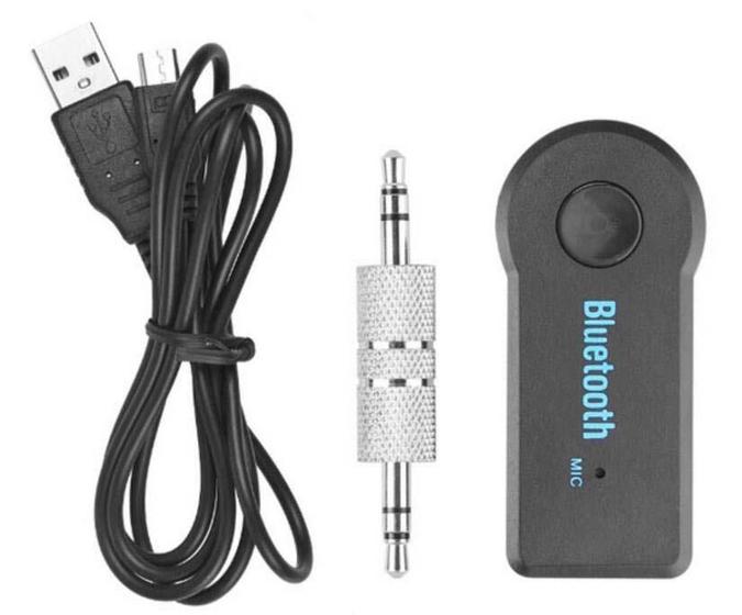 Imagem de Adaptador Bluetooth Carro P2 Auxiliar Bt-Receiver Com Mic