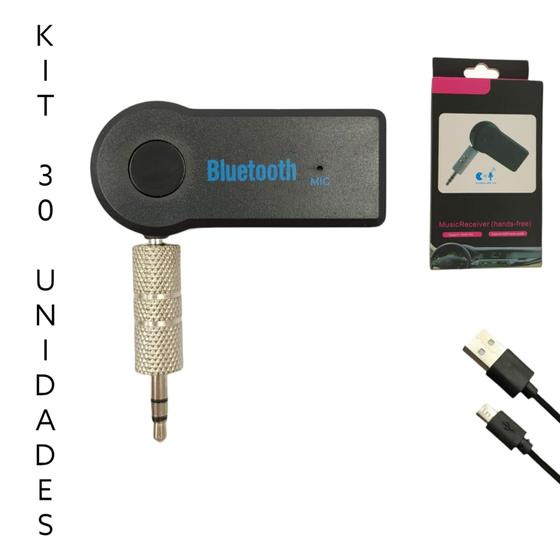 Imagem de Adaptador Bluetooth P2 Recarregável Bluetooth Som de Carro - Kit 30 Unidades