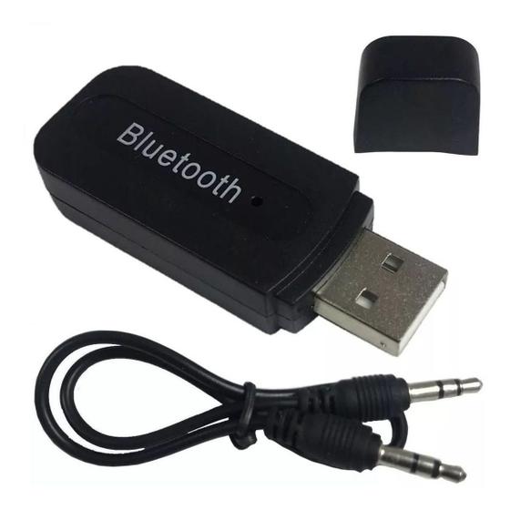 Imagem de Adaptador Bluetooth Receptor De Áudio Musica Cabo P2 Usb