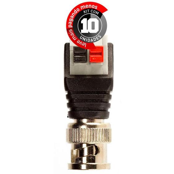 Imagem de Adaptador Borne Pressão Plug Bnc Macho - Kit Com 10