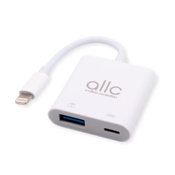 Imagem de Adaptador Cabo Hub Lightning USB OTG Entrada para Carregador Lightning PD
