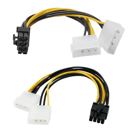 Imagem de Adaptador Cabo Pci-ex 8 Pinos (6+2) 2 Ide Molex Fonte CM-12