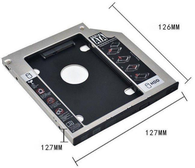 Imagem de Adaptador Caddy Para Segundo Hd Ou Ssd 12.7Mm Para Notebook