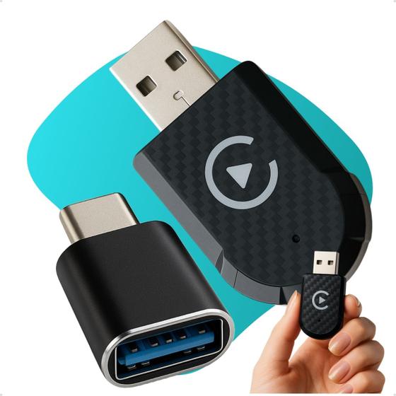 Imagem de Adaptador Carplay Sem Fio Multimidia Carro Android e IOS USB