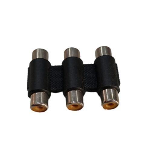 Imagem de Adaptador com 3 Fêmeas Rca Para 3 Fêmeas Rca