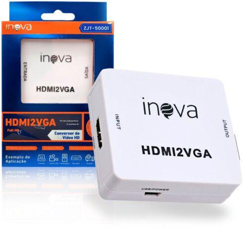 Adaptador Conversor De Audio E Video Hdmi Para VGA INOVA - ZJT-50001 Menor preço em Adaptador Conversor De Audio E Video Hdmi Para VGA INOVA - ZJT-50001
