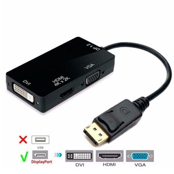 Imagem de Adaptador Conversor Dysplayport Para Vga/Hdmi/Dvi