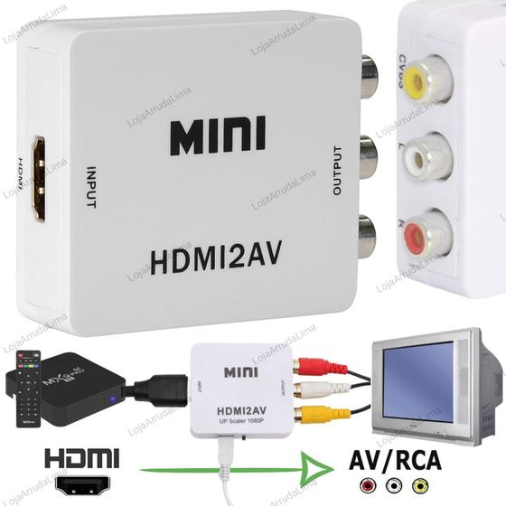 Imagem de Adaptador Conversor Hdmi P/av Rca Audio Vídeo Tv Antiga Tubo