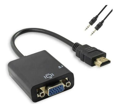 Imagem de Adaptador Conversor Hdmi Para Vga Com Som Áudio Hdmi-vga