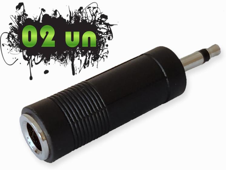 Imagem de Adaptador conversor plug p10/j10 p/ p2 mono cabo violão 02un