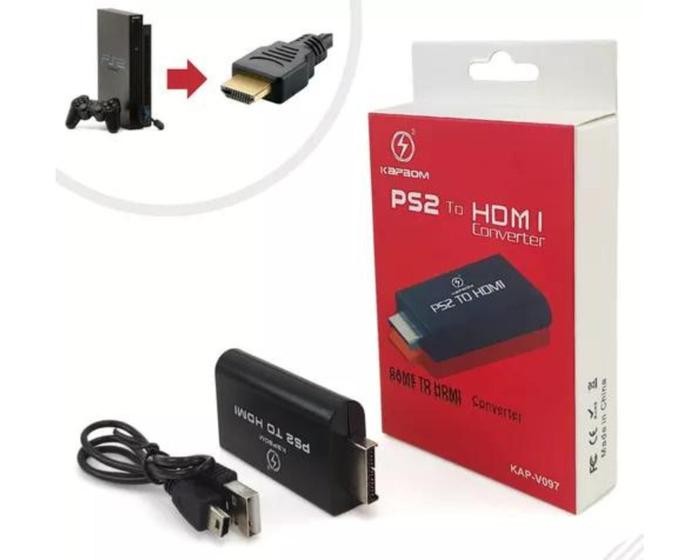 Adaptador Conversor Ps2 Audio Vídeo Av Para Cabo Hdmi kapbom Menor preço em Adaptador Conversor Ps2 Audio Vídeo Av Para Cabo Hdmi kapbom