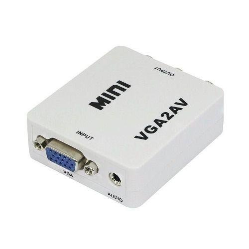 Imagem de Adaptador Conversor Vga Para Av Rca C/ Áudio P2 Barato