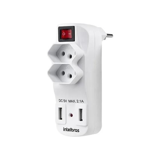 Imagem de Adaptador De 2 Tomadas E 2 Usb Eac 1002