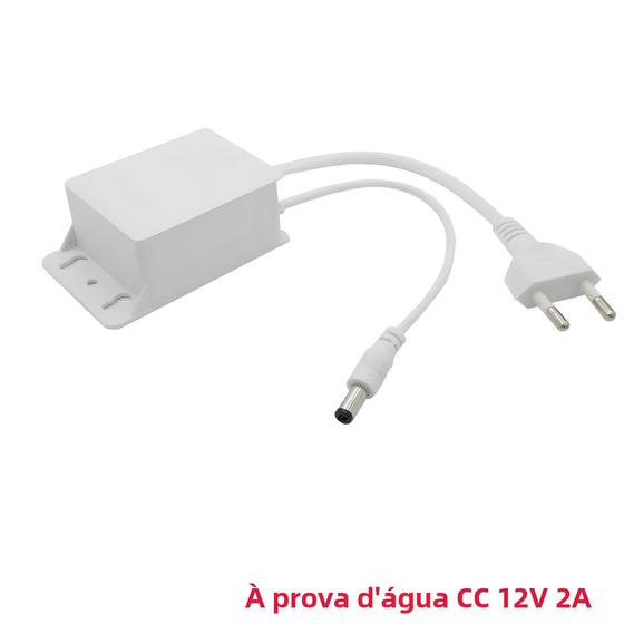 Imagem de Adaptador de Alimentação DC 12V 2A à Prova D'Água para Câmeras CCTV AHD, NVR e DVR (UE)