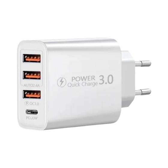 Imagem de Adaptador De Alimentação De Parede De Carga Rápida USB C 60W PD Quick Charge 30 Para iPhone Xiaomi