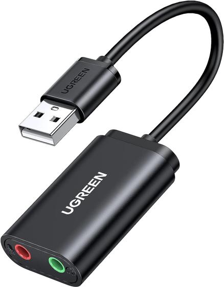 Adaptador De Áudio 3.5mm Externo Ugreen Usb Microfone Placa De Som -  Adaptador de Áudio - Magazine Luiza