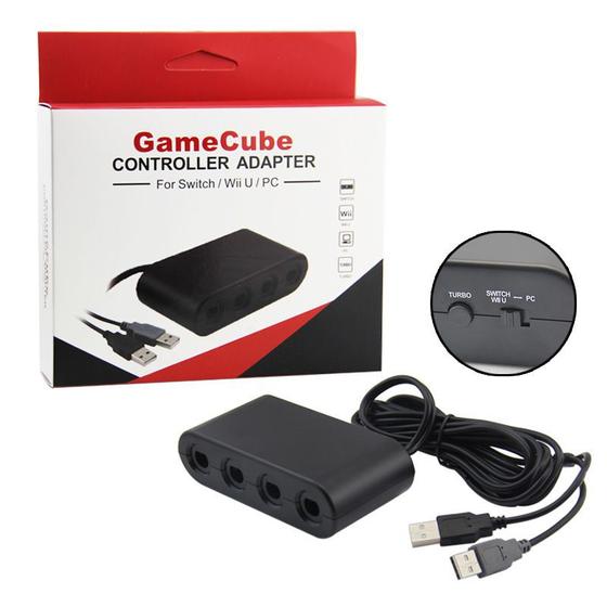 Imagem de Adaptador De Controle Gamecube Para Nintendo Wii U, Switch e Computador - 4 Portas