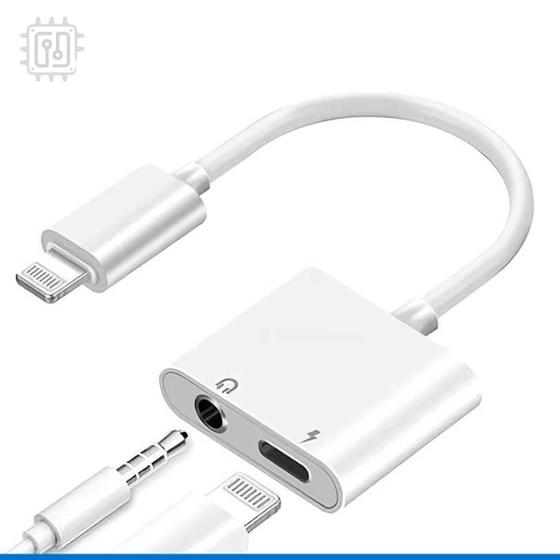 Imagem de Adaptador De Fone De Ouvido Para iPhone Dual Lightning 2 em 1