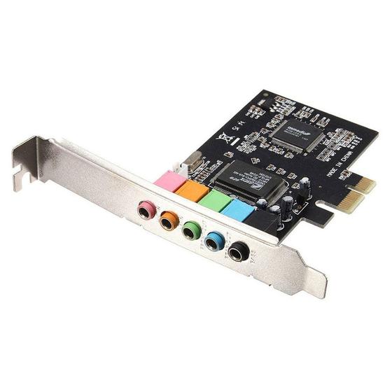 Imagem de Adaptador de placa de som 5.1 canais de áudio digital PCIE de 6 canais