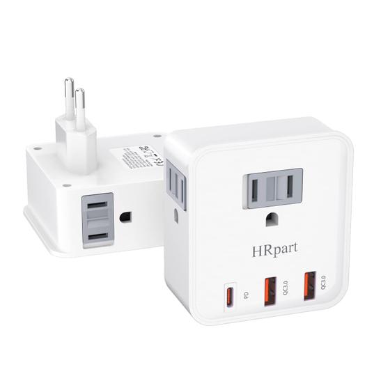 Imagem de Adaptador de plugue Pacote com 2 unidades HRPart European Travel com 20 W PD3.0 e QC3.0