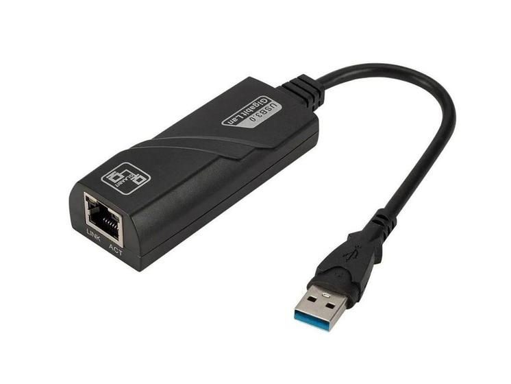 Imagem de Adaptador de rede usb 3.0 macho para rj45 femea 10/100/1000