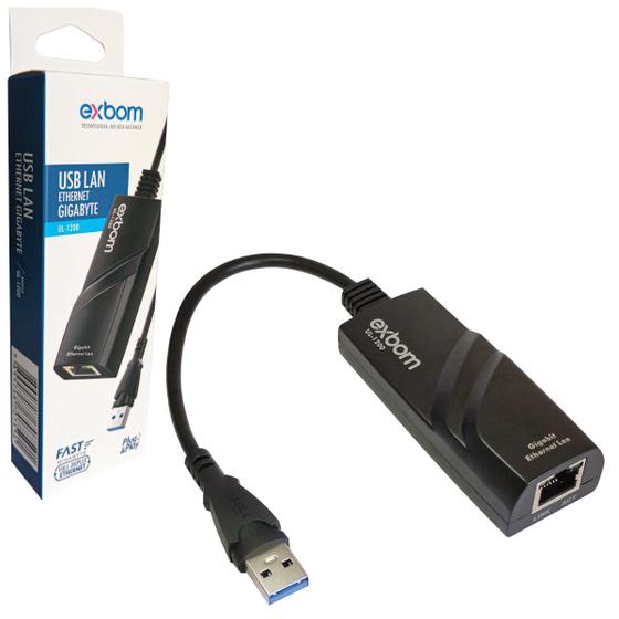 Imagem de Adaptador de Rede USB 3.0 RJ45 Gigabit 1000Mbps Ethernet 10/100/1000 Internet Cabo