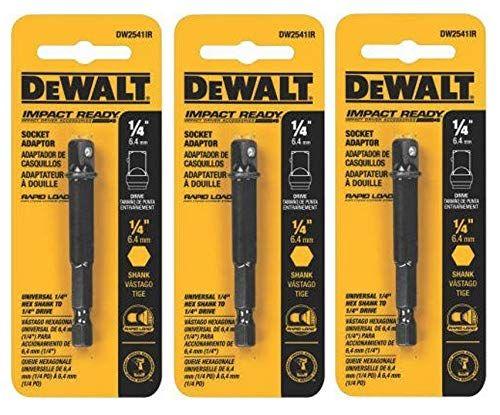 Imagem de Adaptador de Soquete DEWALT DW2541IR - Hexagonal 1/4" para Quadrado 1/4"