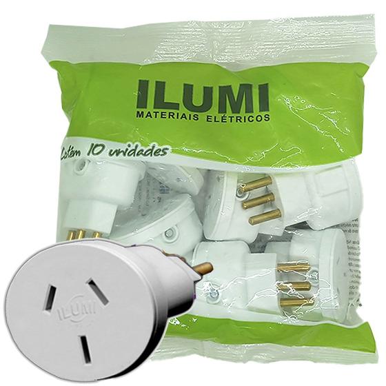 Imagem de Adaptador de Tomada para 3 Pino Chato 20a para Ar Condicionado Máquina Lavar Kit 10 unidades