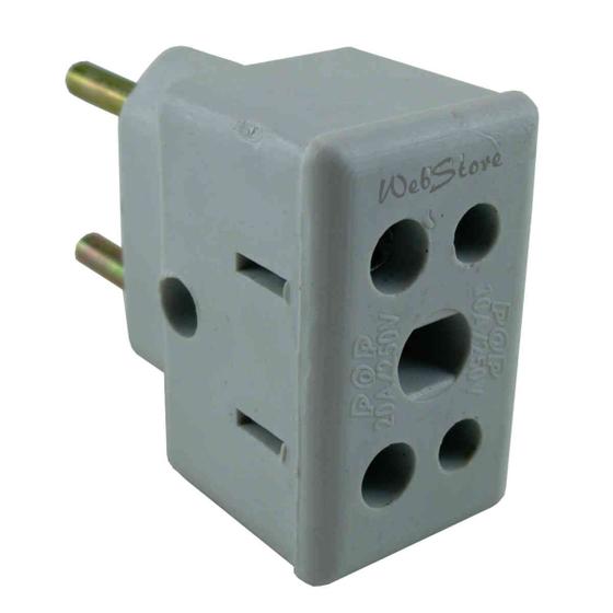 Adaptador de Tomadas Universal 10A e 20A ampéres, 2 e 3 pinos e pino chato Menor preço em Adaptador de Tomadas Universal 10A e 20A ampéres, 2 e 3 pinos e pino chato