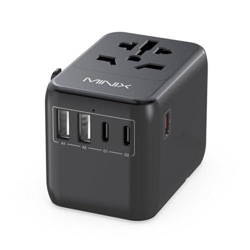 Imagem de Adaptador de Viagem MINIX TP35 35W - 6 em 1 com 3 USB-C e 2 USB-A