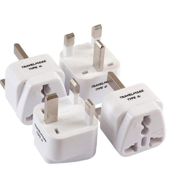 Imagem de Adaptador de Viagem para Reino Unido (4 Unidades) - Compatível com Tomadas na Grã-Bretanha, Irlanda, Hong Kong e Mais