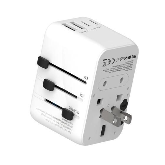 Imagem de Adaptador de Viagem Universal RMTBEEG - 3 Portas USB-C e 2 USB-A