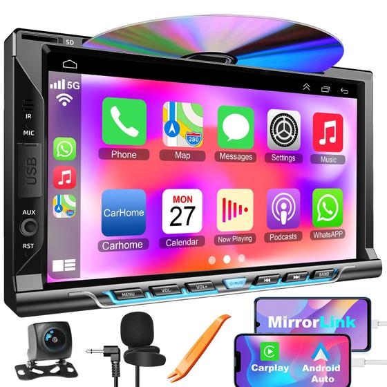 Imagem de Adaptador DIN Duplo Estéreo para Carro Universe - com CarPlay e Android Auto