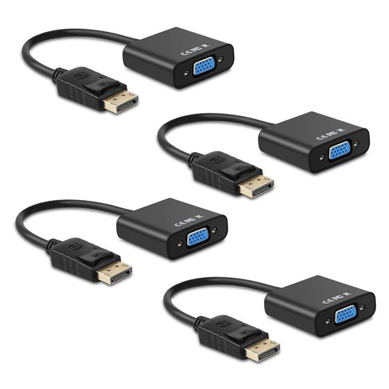 Imagem de Adaptador DisplayPort para VGA Ankey - Banhado a Ouro - Pacote com 4 Unidades