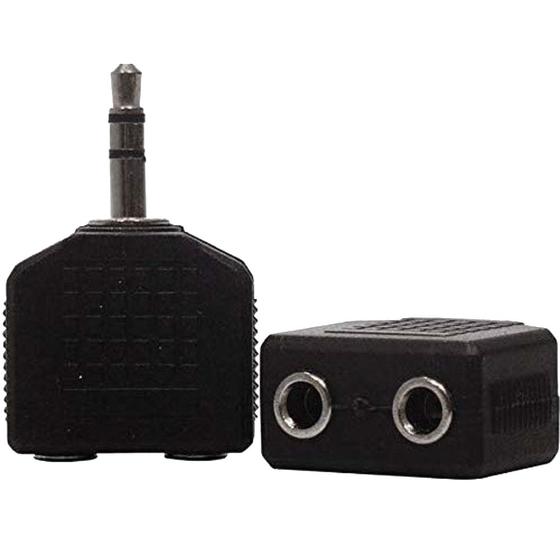 Imagem de Adaptador Duplicador Audio Reprodução Fone De Ouvido Mesa de Som MP3 1 Pino P2 x 2 Saídas P2 Fêmea