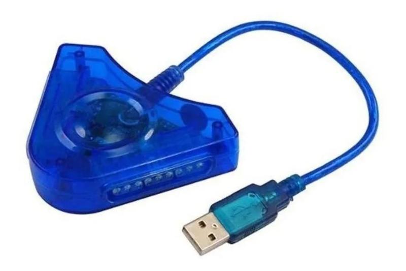 Imagem de Adaptador Duplo Usb Para Controles Ps2 E Ps1 Ligue No Pc