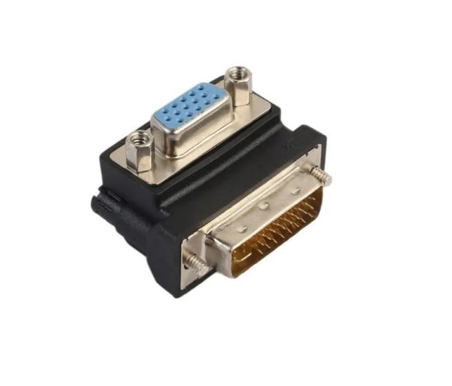 Imagem de Adaptador Dvi-i 24+5 X Vga 90º Graus Tipo L Monitor Projetor